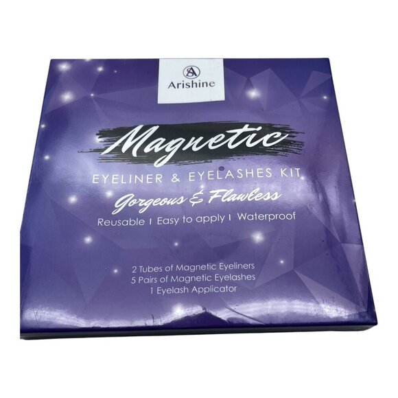 Magnetic Eyeliner & Eyelashes Kit Reusable Waterproof Includes 5 Pairs Magnetic - Picture 3 of 4